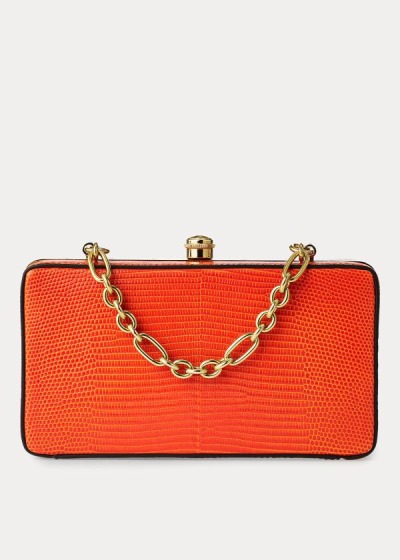 Bolsos De Mano Ralph Lauren Mujer Naranjas - Embossed Calfskin Minaudière - GZYKA0264